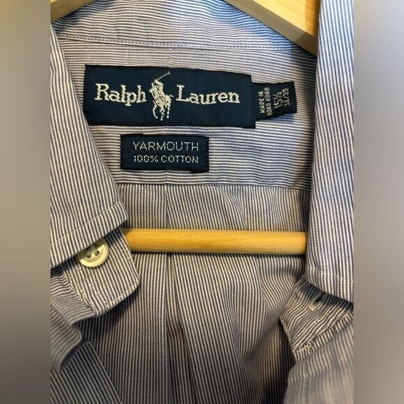 RALPH LAUREN Yarmouth button up shirt 15.5 34/35 - Picture 4 of 4